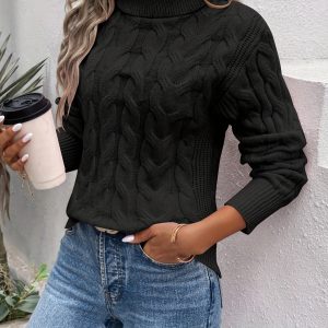Comfortable Women's Turtleneck Sweater - Image 2