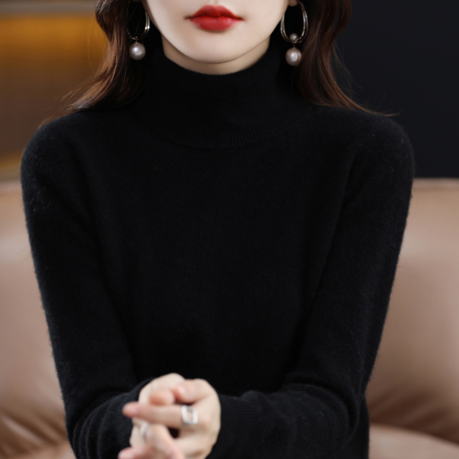 Elena Cashmere Turtleneck - Image 1
