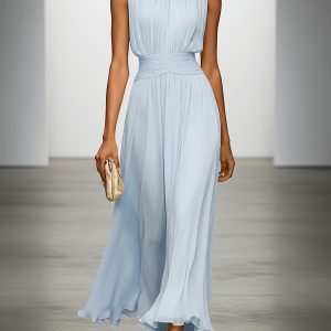 Arabella | Pleated Maxi Wedding Guest Dress With Ruched Waist - Image 2