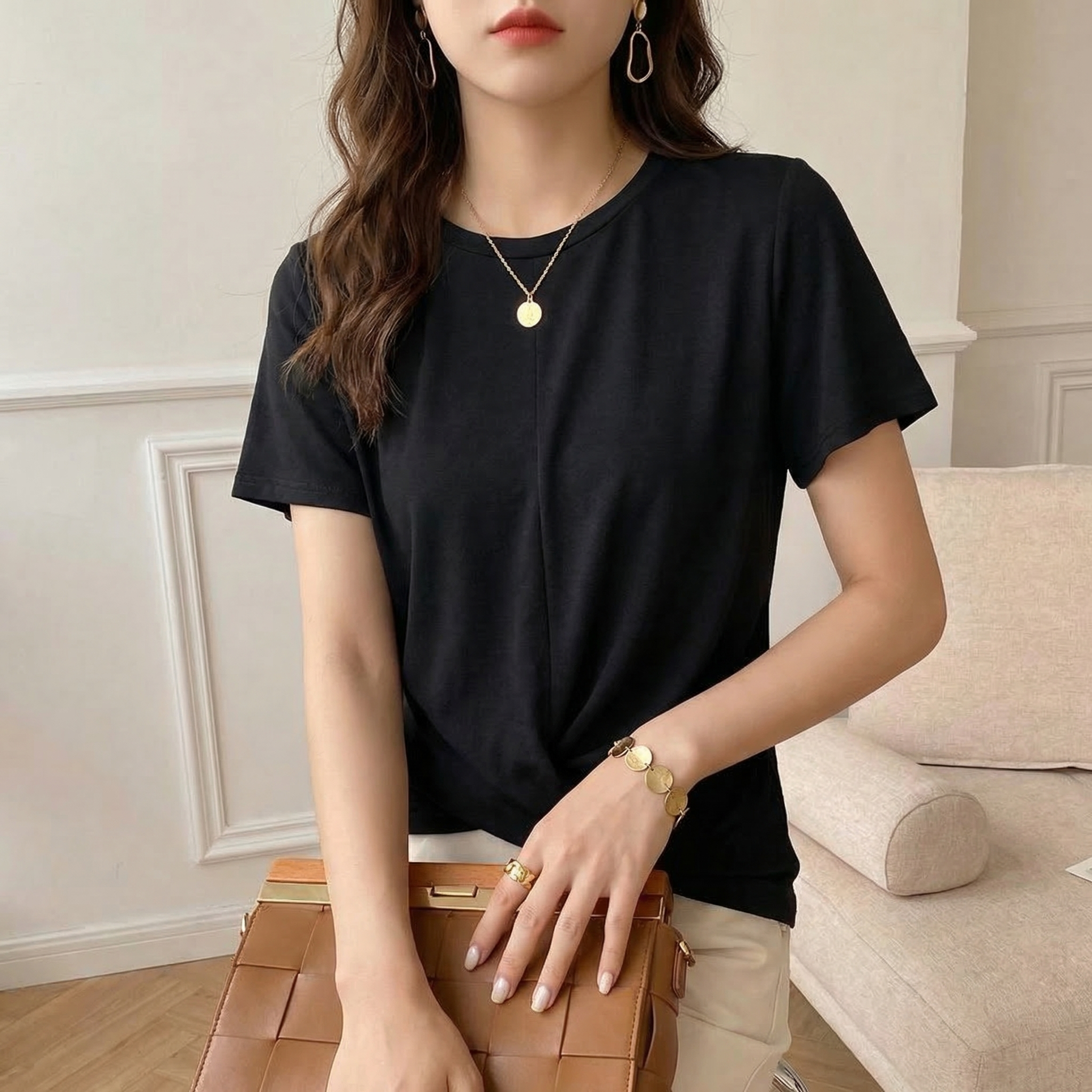Luna Cotton Twist Tee - Image 3