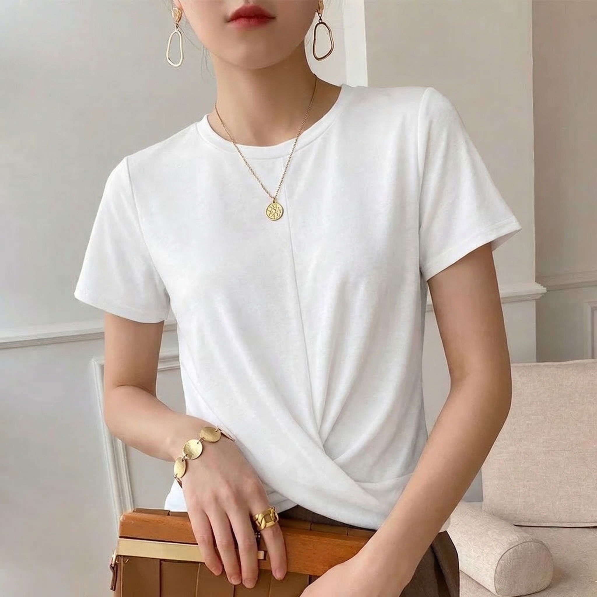 Luna Cotton Twist Tee - Image 4