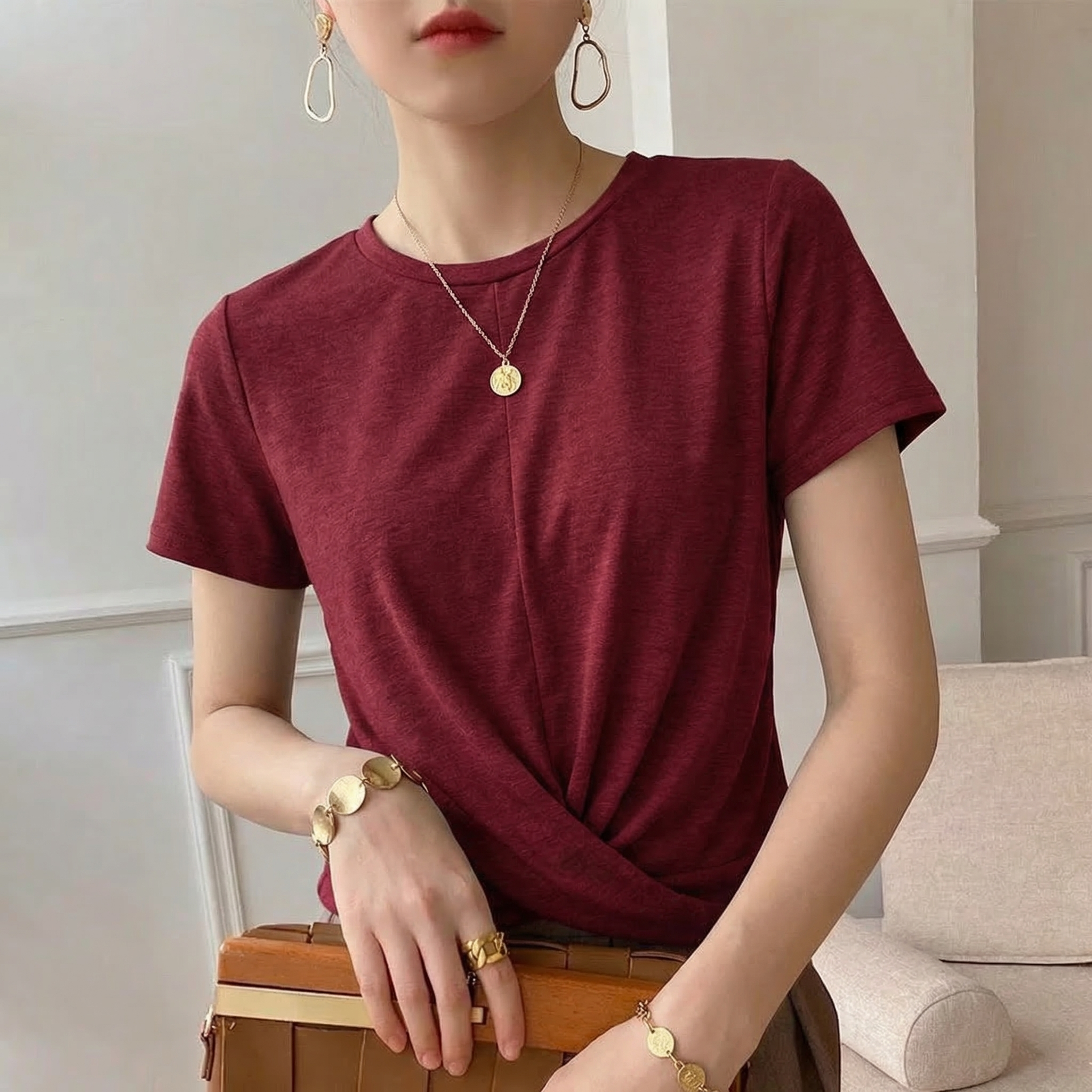 Luna Cotton Twist Tee - Image 5