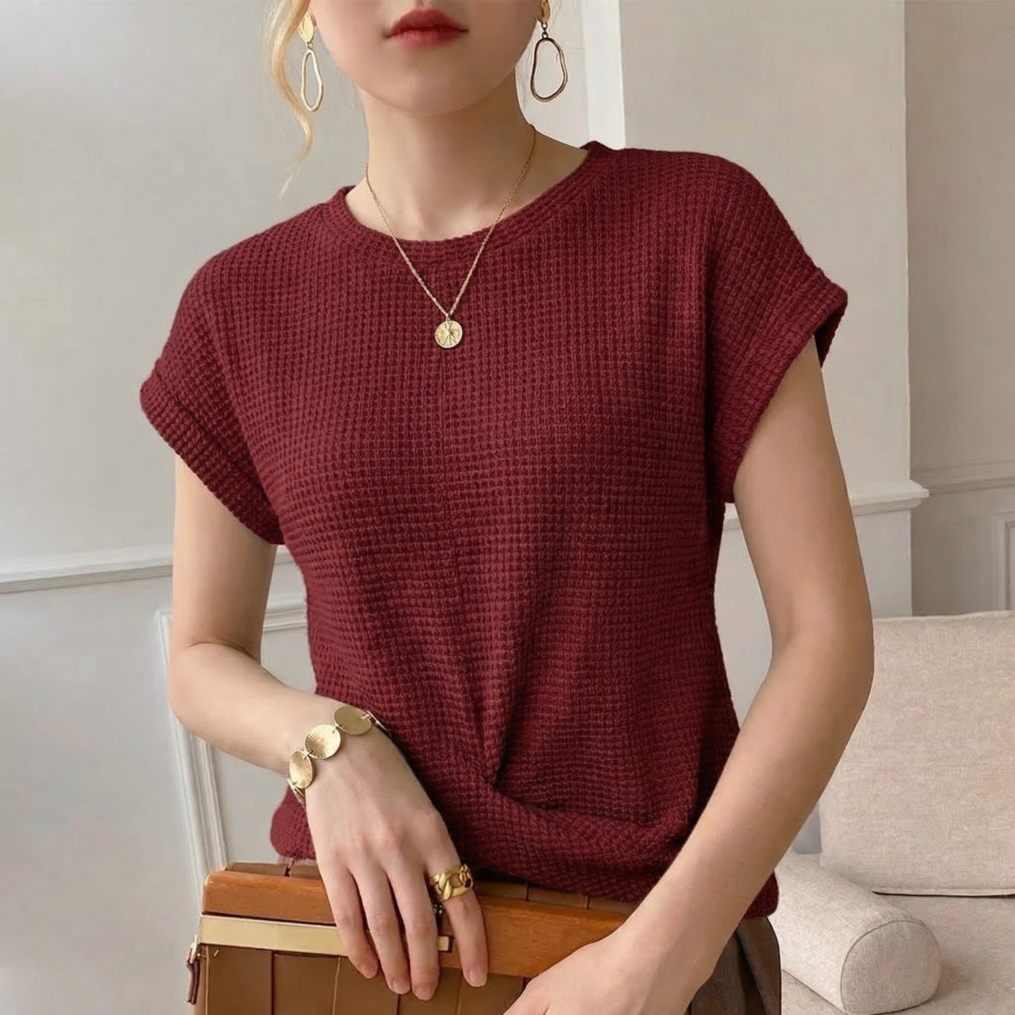 Amber Waffle Knit Top - Image 4