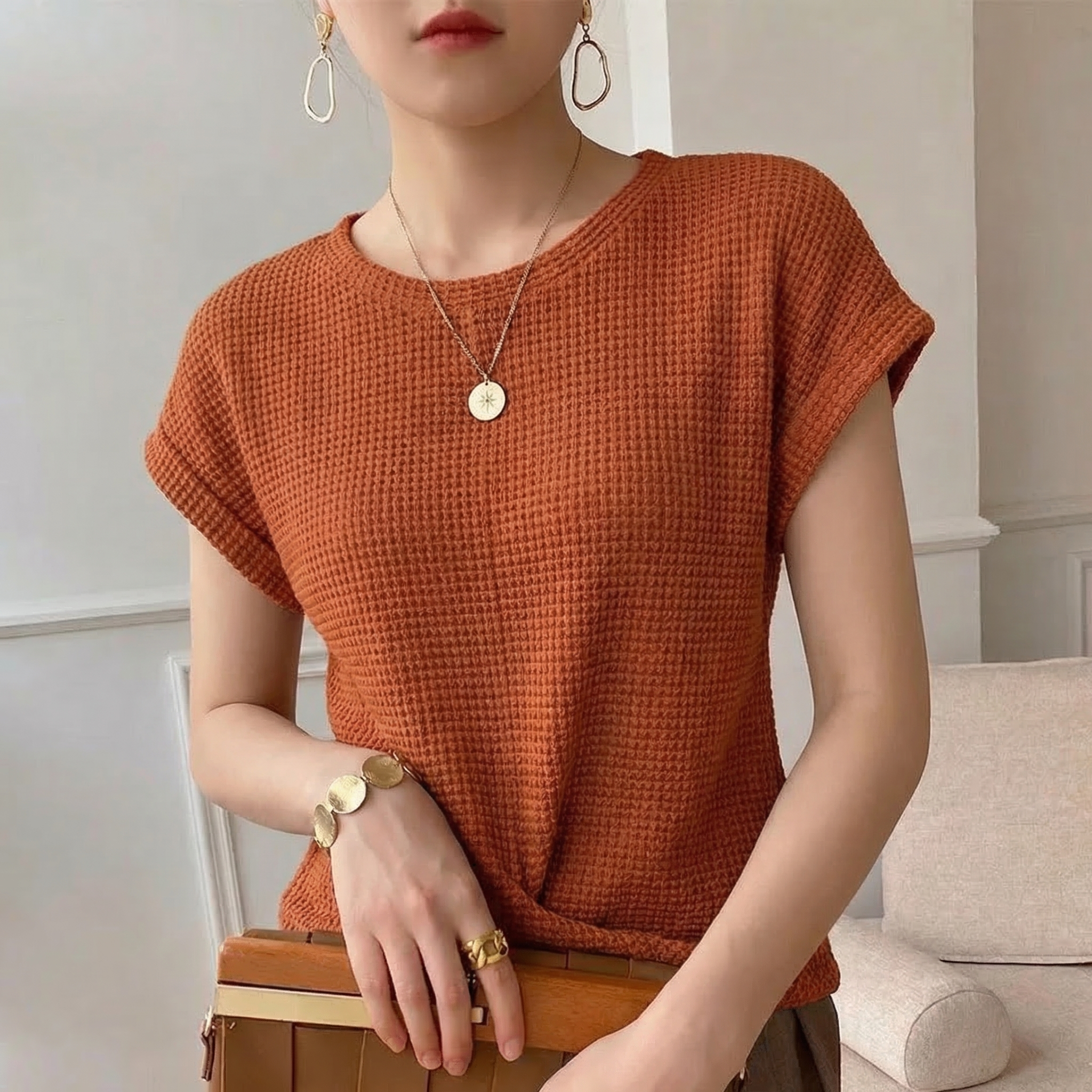 Amber Waffle Knit Top - Image 3