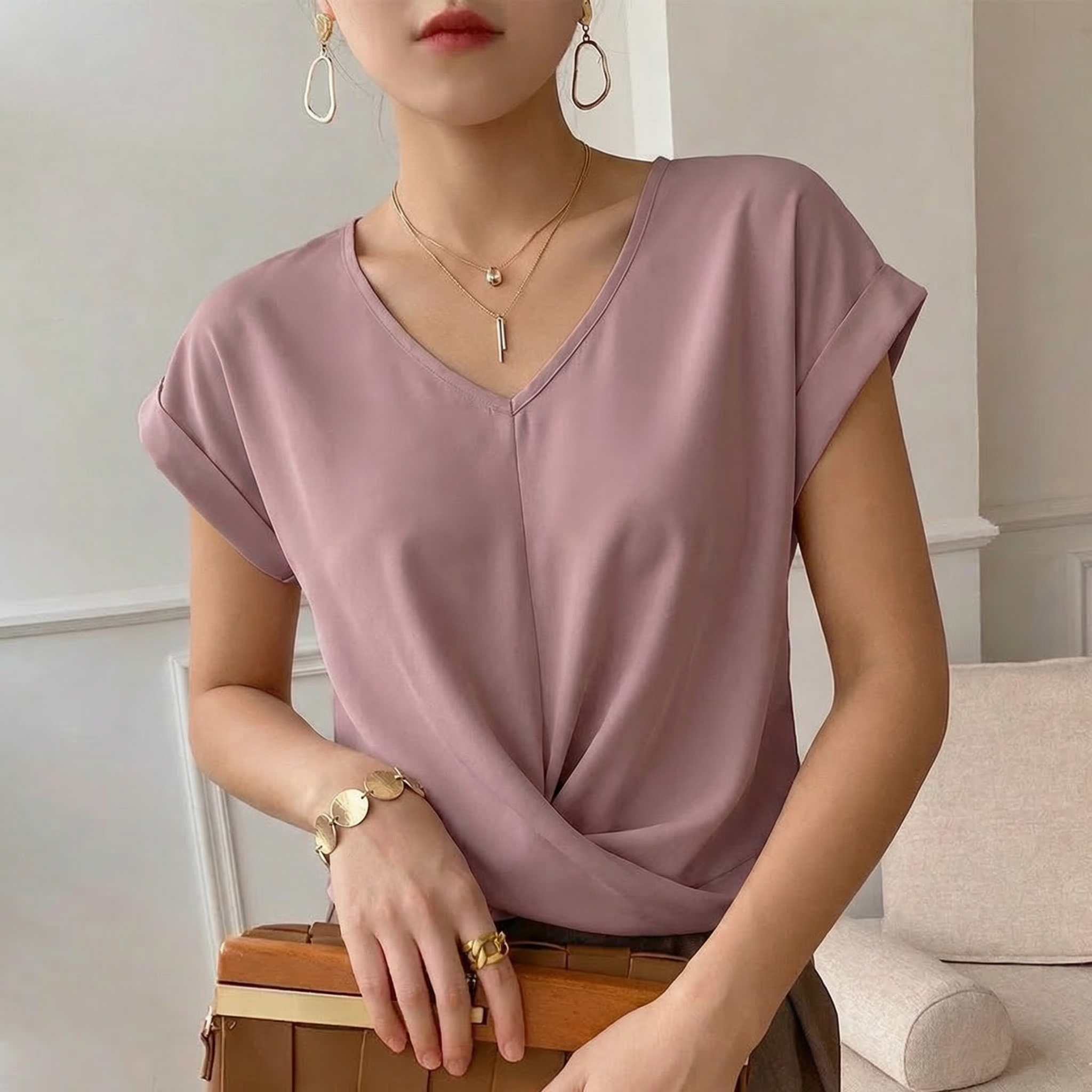 Clara Heart Neckline Tee - Image 1