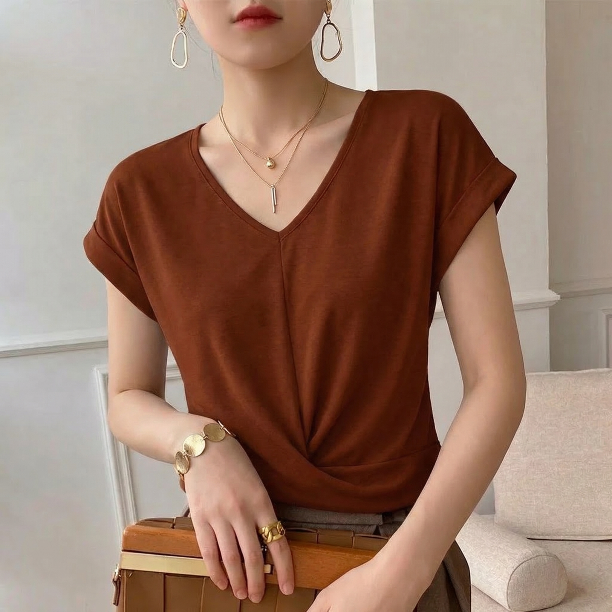 Clara Heart Neckline Tee - Image 3