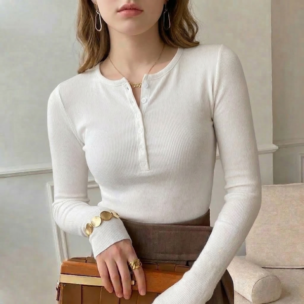 Aurelia Rib Cotton Henley