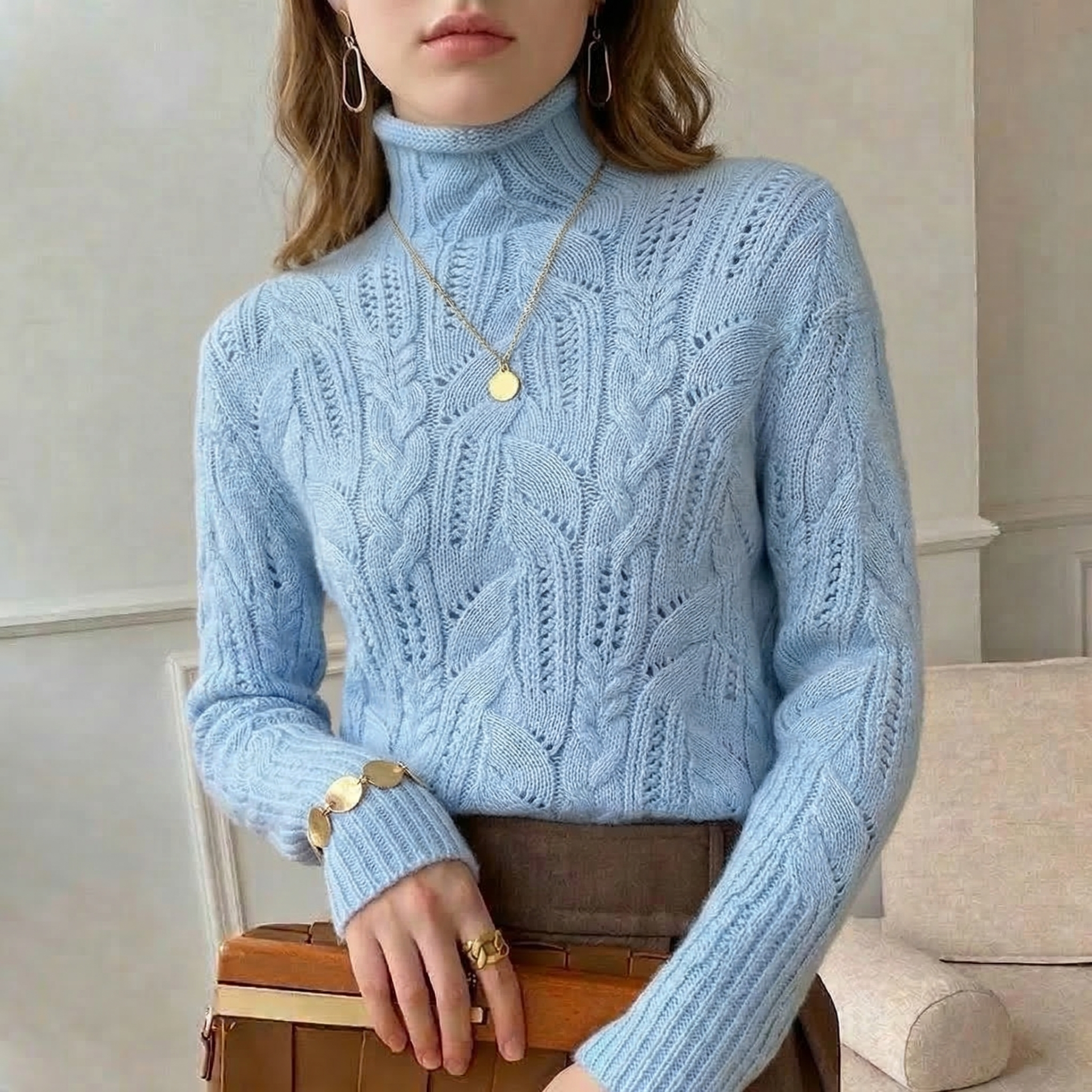 Aurelia Wool Knit Sweater - Image 2