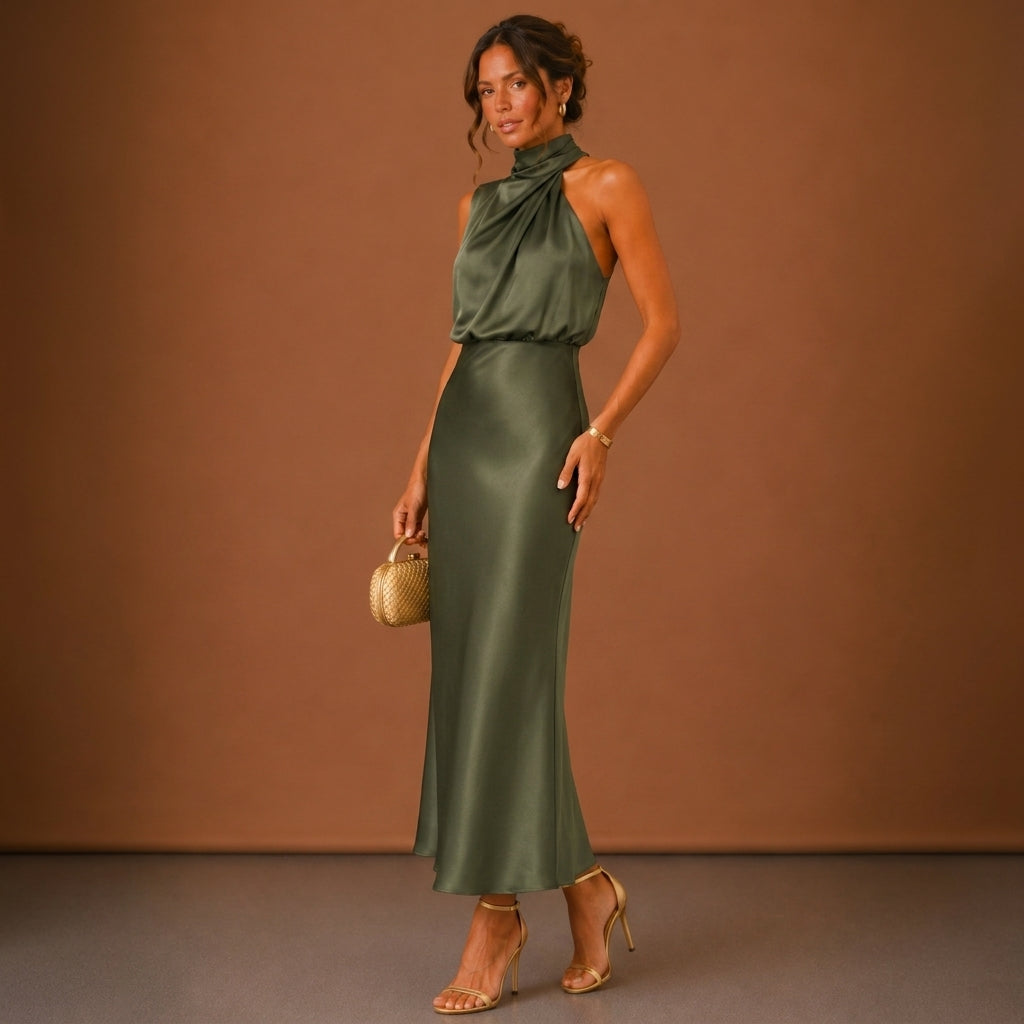 Soraya Satin Maxi Dress - Image 3