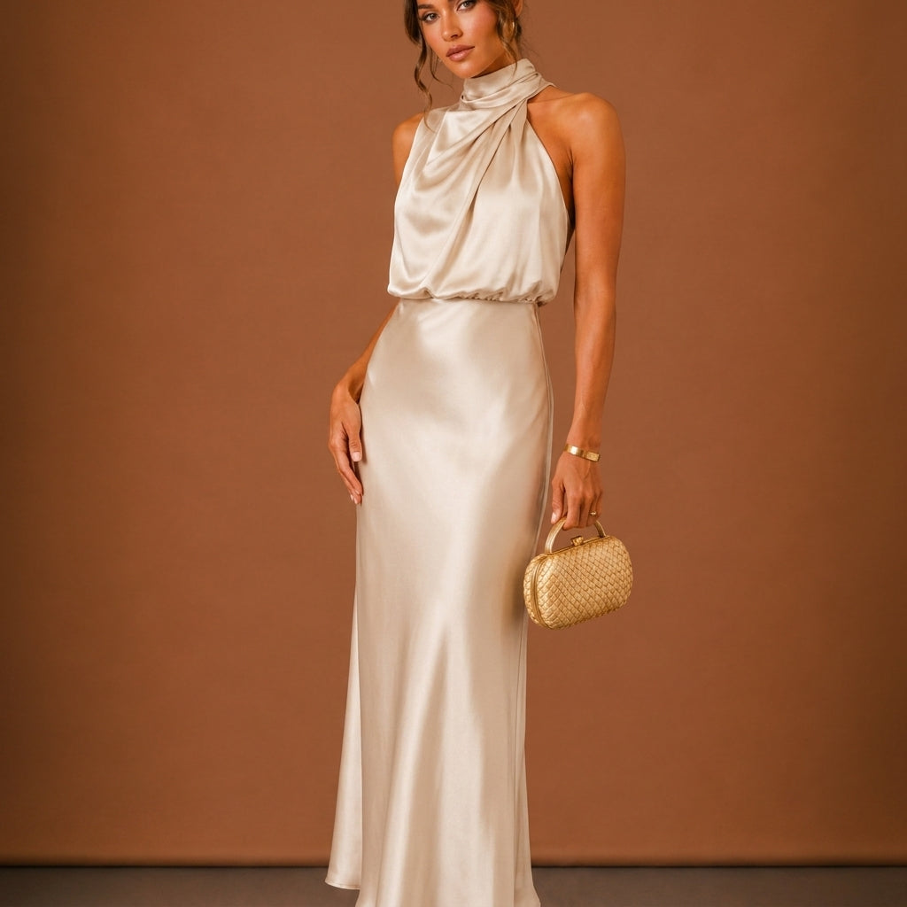 Soraya Satin Maxi Dress - Image 5