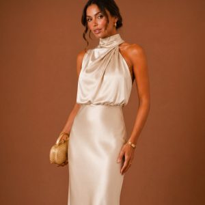 Soraya Satin Maxi Dress - Image 2