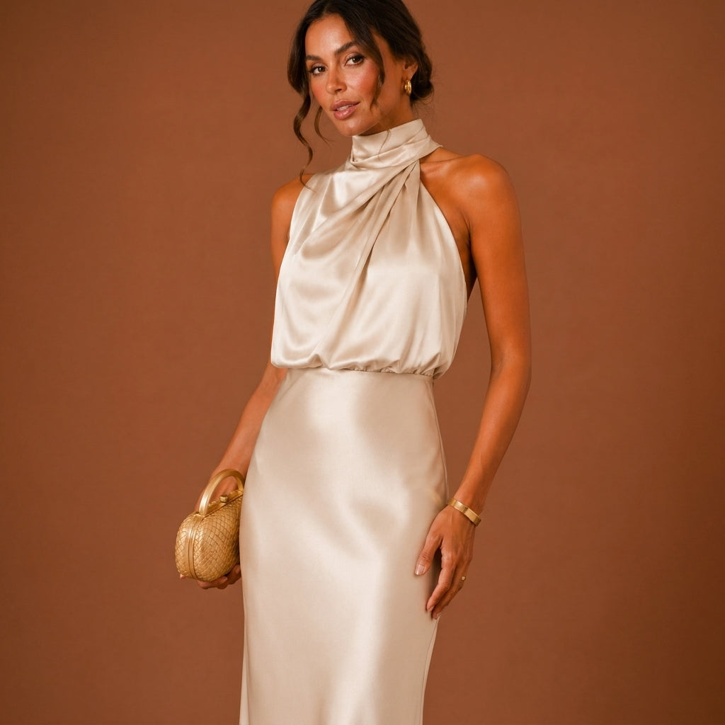 Soraya Satin Maxi Dress - Image 2
