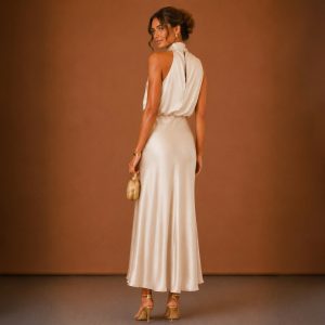Soraya Satin Maxi Dress - Image 6