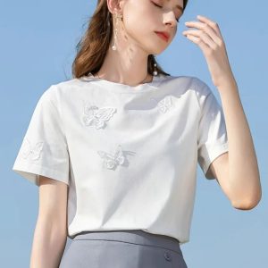 Summer T-Shirt with Butterfly Embroidery - Image 5
