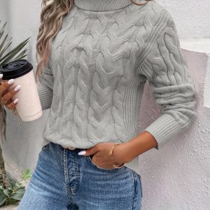 Comfortable Women's Turtleneck Sweater - Image 3