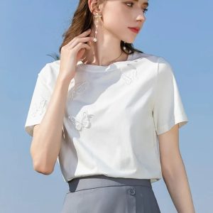 Summer T-Shirt with Butterfly Embroidery - Image 6