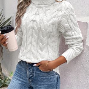 Comfortable Women's Turtleneck Sweater - Image 8