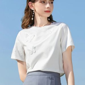 Summer T-Shirt with Butterfly Embroidery - Image 8