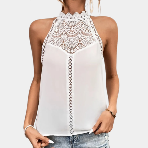 Elowyn | Lace Mock-Neck Sleeveless Top - Image 4