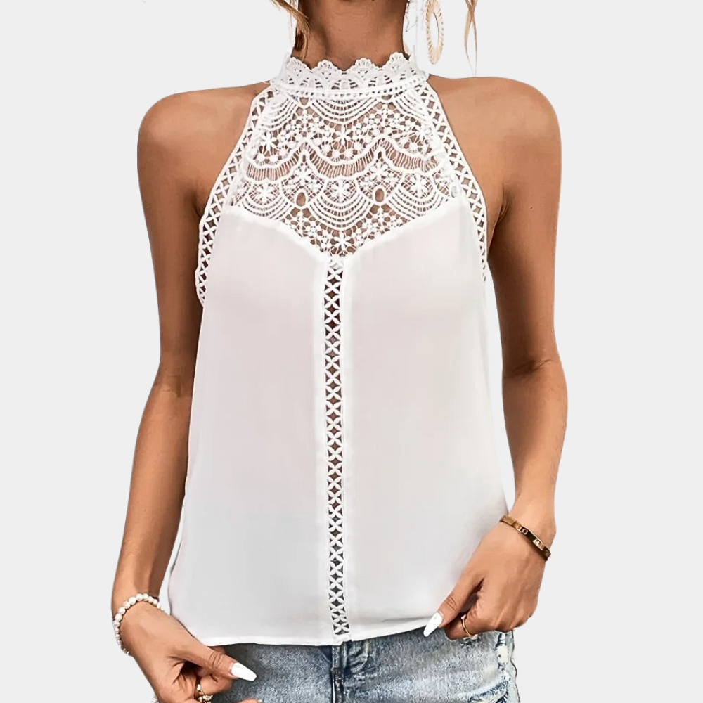 Elowyn | Lace Mock-Neck Sleeveless Top - Image 4