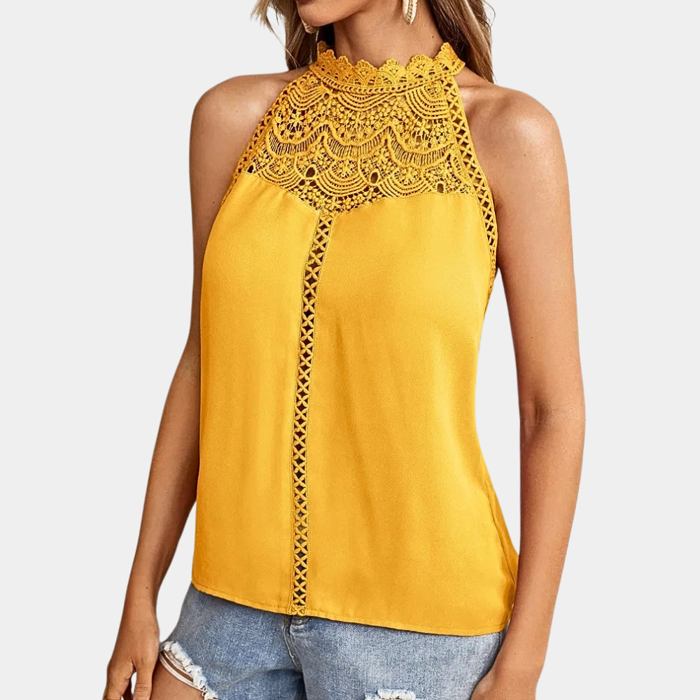 Elowyn | Lace Mock-Neck Sleeveless Top - Image 5