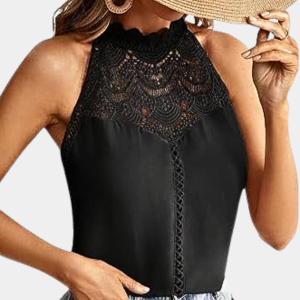 Elowyn | Lace Mock-Neck Sleeveless Top - Image 7