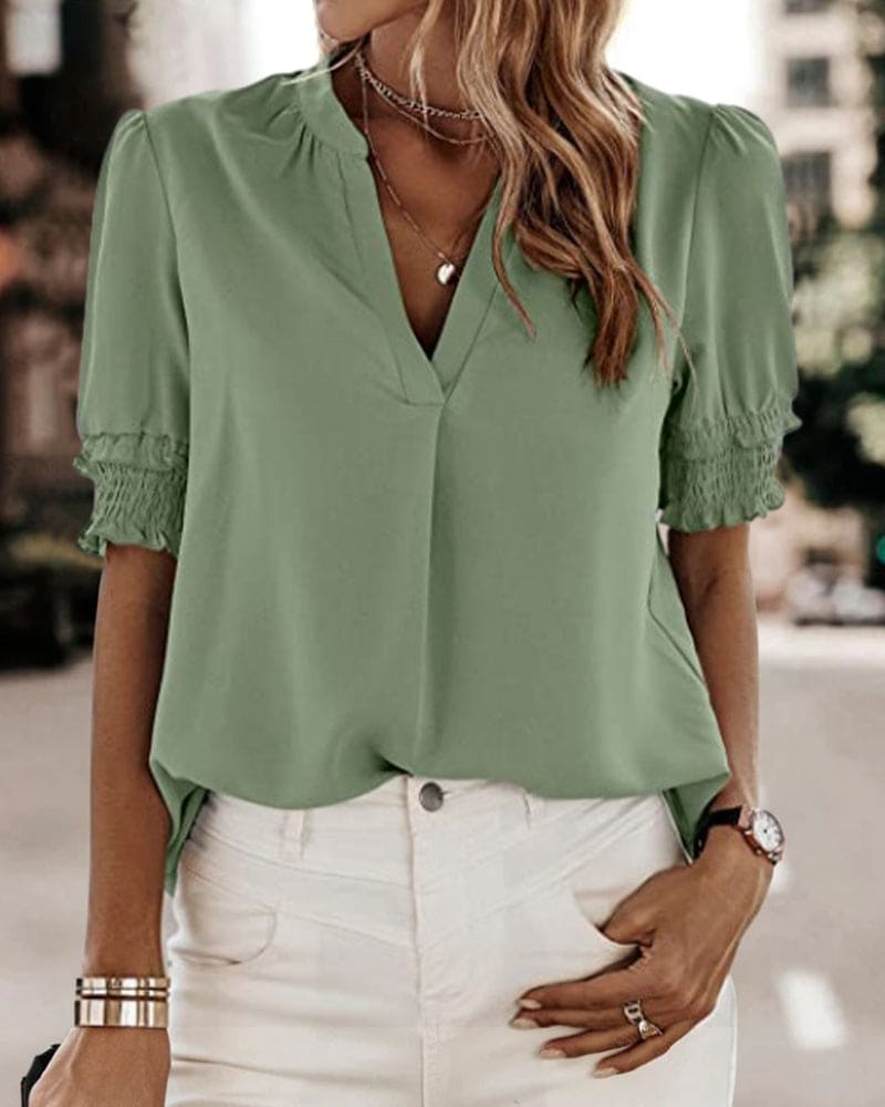 Roselle | Vibrant Puff Sleeve Blouse - Image 5