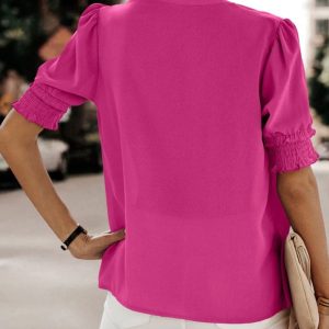 Roselle | Vibrant Puff Sleeve Blouse - Image 7