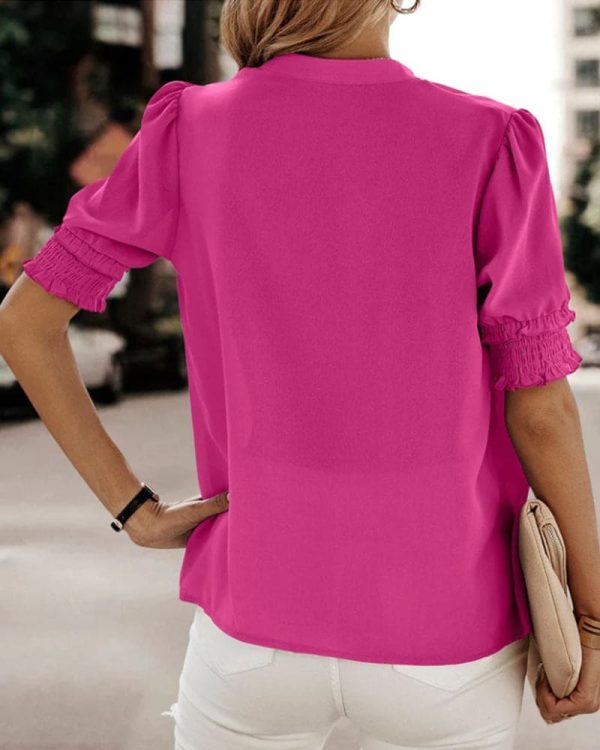 Roselle | Vibrant Puff Sleeve Blouse