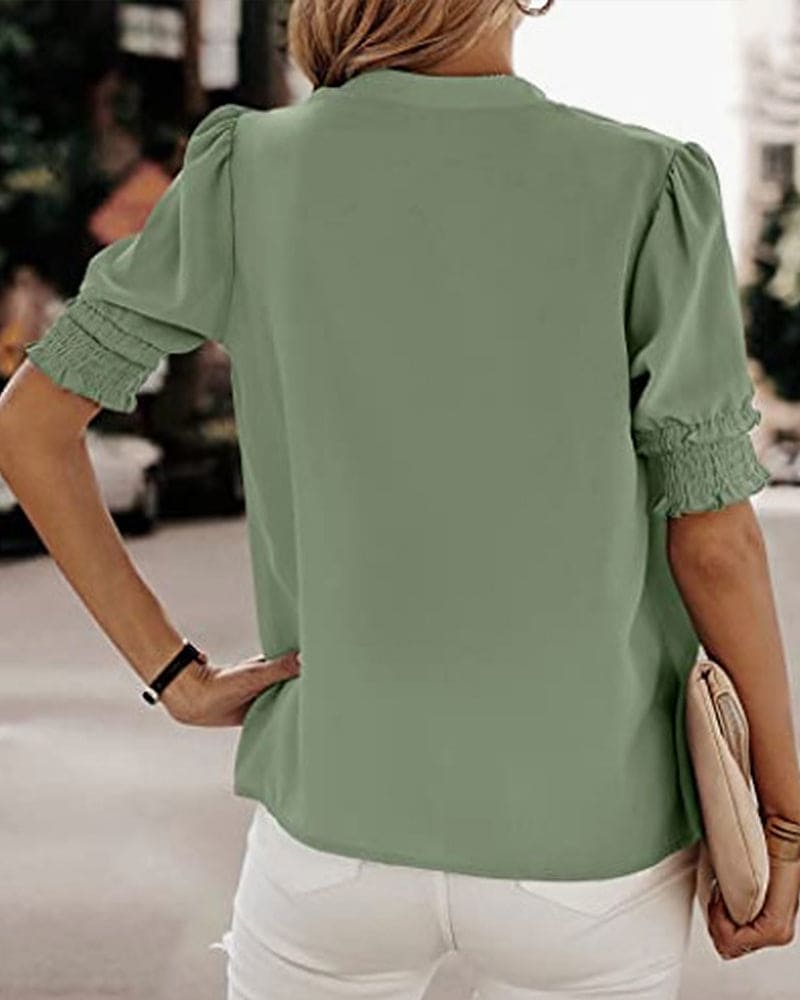 Roselle | Vibrant Puff Sleeve Blouse - Image 8