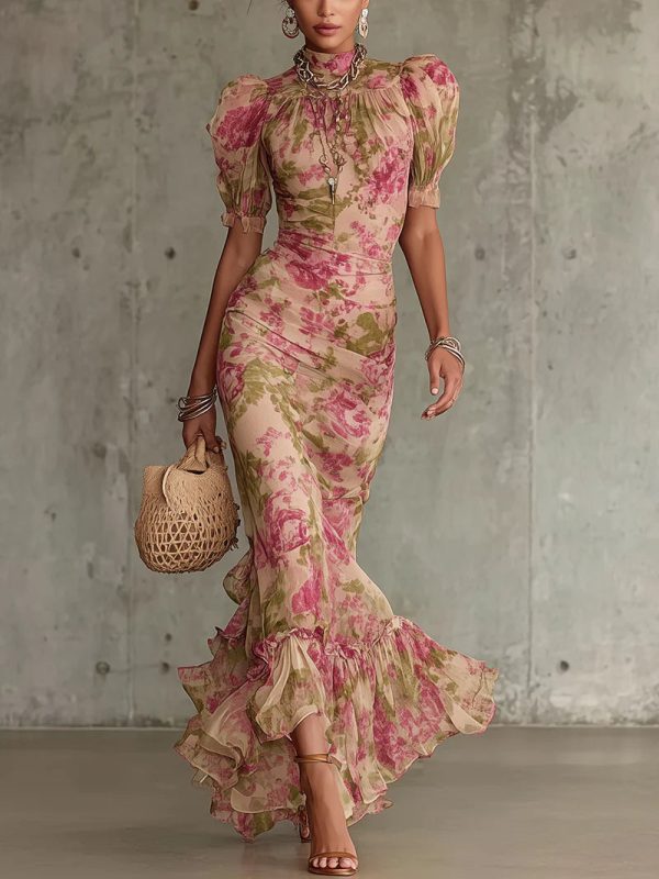 Patricia | Elegant Floral Maxi Dress with Sleeves for Women