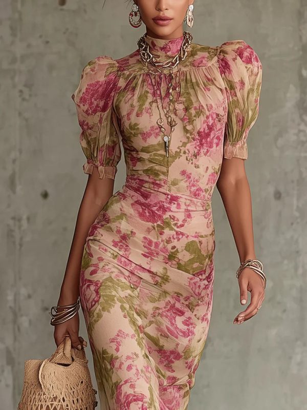 Patricia | Elegant Floral Maxi Dress with Sleeves for Women