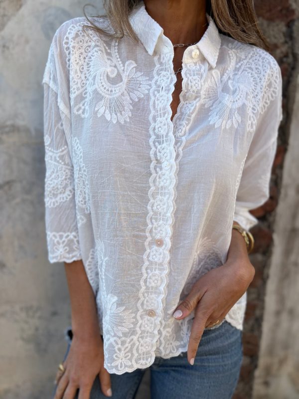Marivelle | Elegant Lace Button Blouse