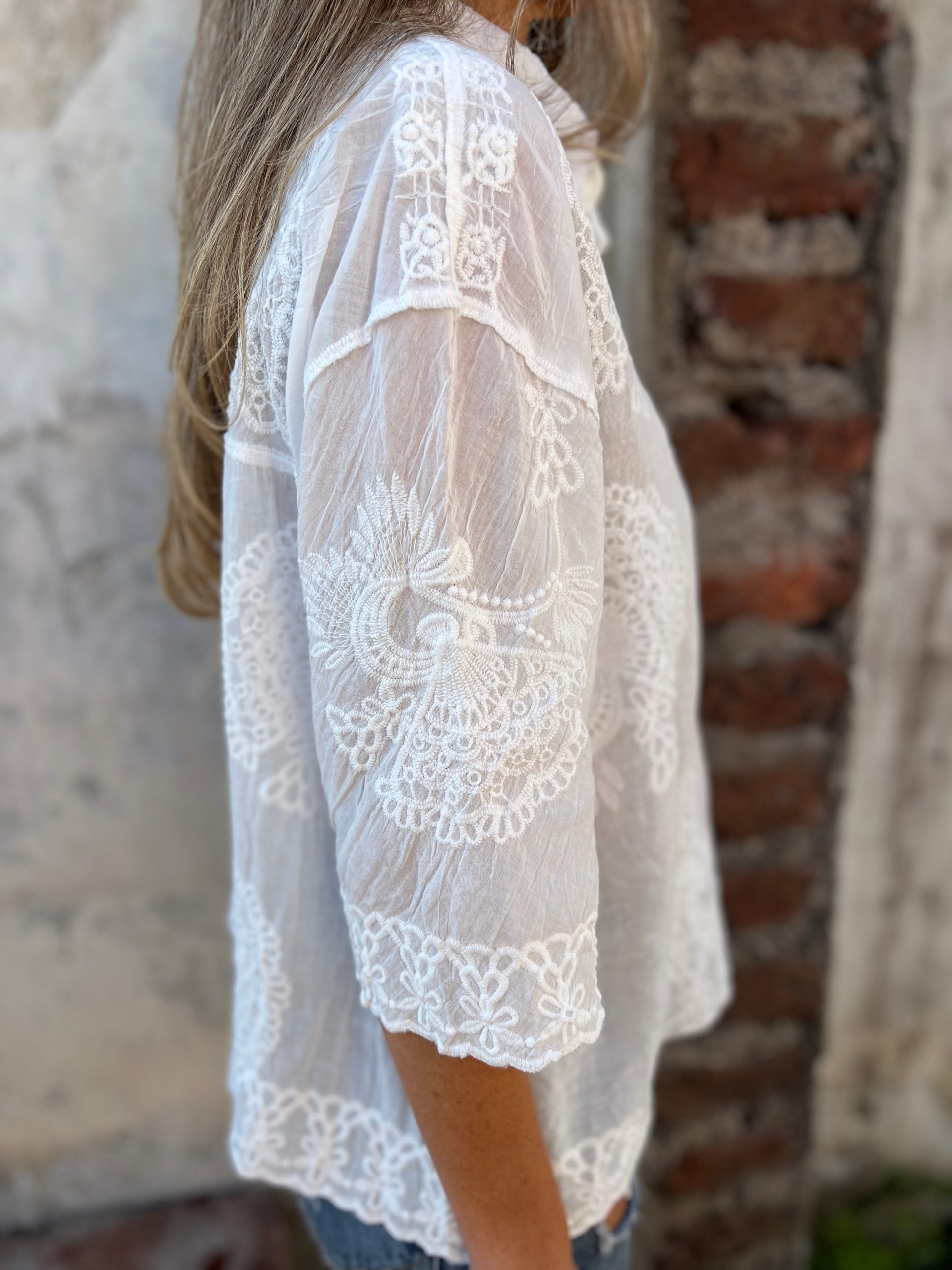 Marivelle | Elegant Lace Button Blouse - Image 5