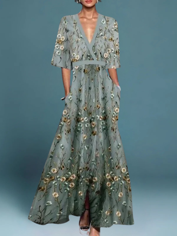 Brielle | Elegant Floral Pattern Women's Dress
