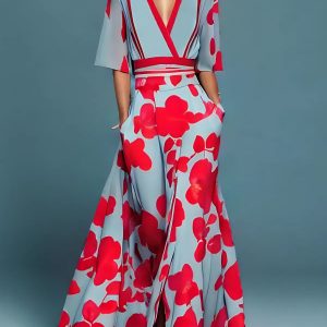 Brielle | Elegant Floral Pattern Women's Dress - Image 2