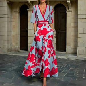 Brielle | Elegant Floral Pattern Women's Dress - Image 3