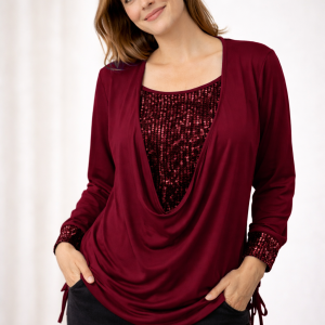 Veloura | Sequin Detail Women's Blouse - Image 4