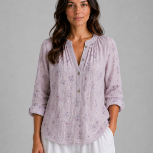 Women's Bohemian V-Neck Blouse ?C Relaxed Style Top - Image 4