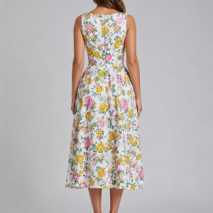 Women's Floral Midi Sundress ?C Summer Occasion Style - Image 2