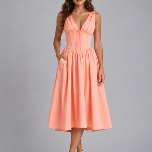 Women's Floral Midi Sundress ?C Summer Occasion Style - Image 6