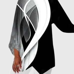 Maya | Elegant Butterfly Print Asymmetric Blouse - Image 4