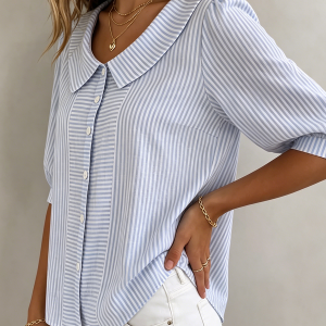 Camila | Elegant And Timeless Striped Blouse - Image 3