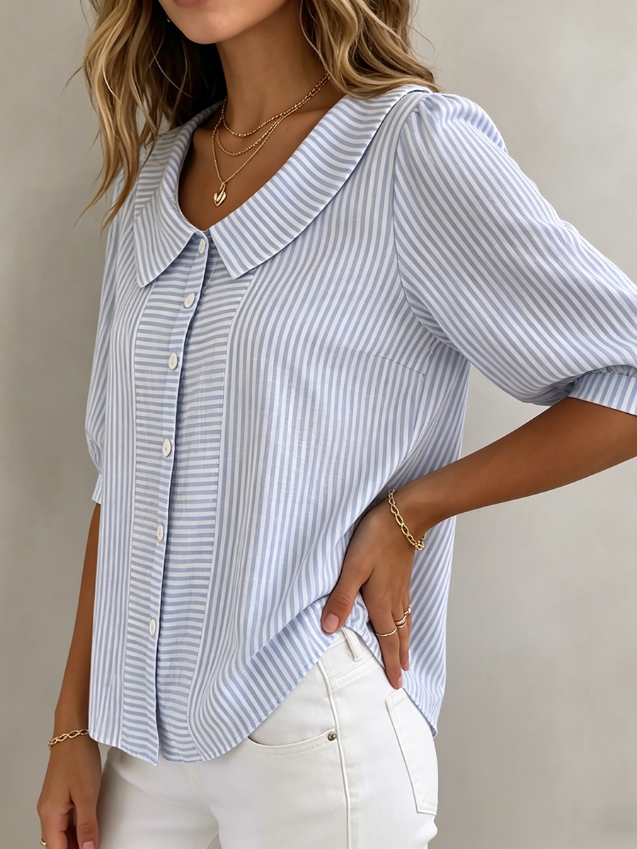 Camila | Elegant And Timeless Striped Blouse - Image 3