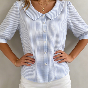 Camila | Elegant And Timeless Striped Blouse - Image 4