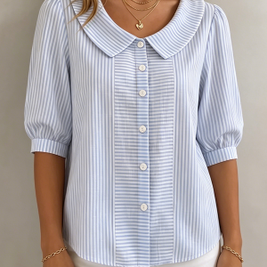 Camila | Elegant And Timeless Striped Blouse - Image 5