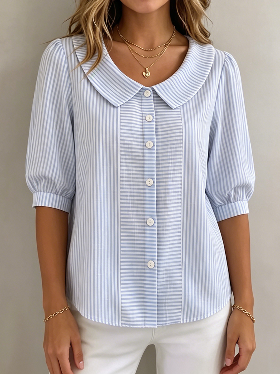 Camila | Elegant And Timeless Striped Blouse - Image 5