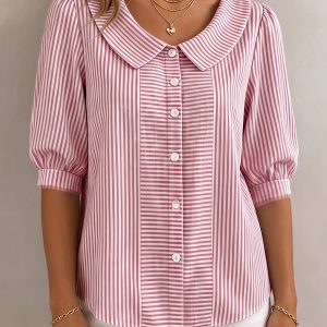 Camila | Elegant And Timeless Striped Blouse - Image 6