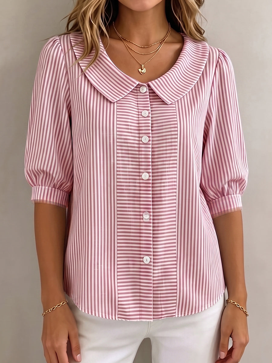 Camila | Elegant And Timeless Striped Blouse - Image 6