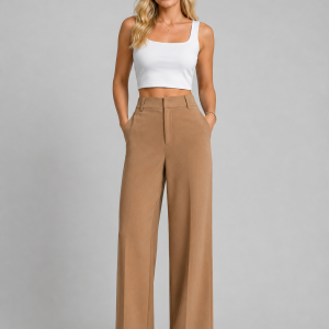 Women's High Waisted Wide Leg Trousers ?C Tailored Everyday Style - Image 3
